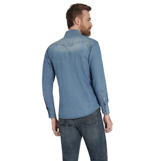 Foto 3 | Foto 3 | Camisa Vaquera Hombre Wrangler Regular Fit Manga Larga 377 Azul