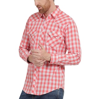 Foto 5 | Foto 5 | Camisa Vaquera Hombre Wrangler Slim Fit Manga Larga 456 Rojo