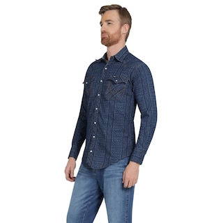 Foto 2 | Foto 2 | Camisa Vaquera Hombre Wrangler Regular Fit Manga Larga 375 Azul