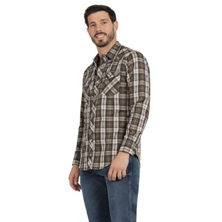 Foto 2 | Foto 2 | Camisa Vaquera Hombre Wrangler Slim Fit Manga Larga 418 Cafe