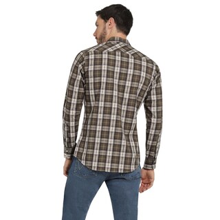 Foto 3 | Foto 3 | Camisa Vaquera Hombre Wrangler Slim Fit Manga Larga 418 Cafe