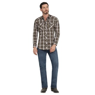 Foto 4 | Foto 4 | Camisa Vaquera Hombre Wrangler Slim Fit Manga Larga 418 Cafe