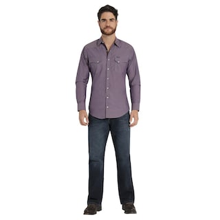 Foto 4 | Foto 4 | Camisa Vaquera Hombre Wrangler Slim Fit Manga Larga 424 Vino