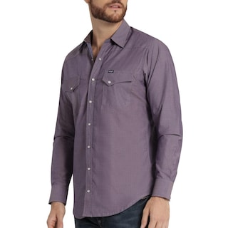 Foto 5 | Foto 5 | Camisa Vaquera Hombre Wrangler Slim Fit Manga Larga 424 Vino