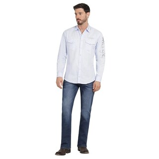 Foto 4 | Foto 4 | Camisa Vaquera Hombre Wrangler Regular Fit Manga Larga 361 Azul