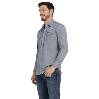 Foto 2 | Foto 2 | Camisa Vaquera Hombre Wrangler Slim Fit Manga Larga 435 Azul Marino