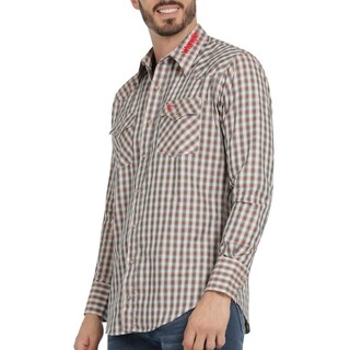 Foto 5 | Foto 5 | Camisa Vaquera Hombre Wrangler Regular Fit Manga Larga 380 Cafe