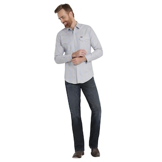 Foto 4 | Foto 4 | Camisa Vaquera Hombre Wrangler Slim Fit Manga Larga 438 Rojo