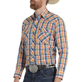 Foto 5 | Foto 5 | Camisa Vaquera Hombre Wrangler Slim Fit Manga Larga 450 Naranja