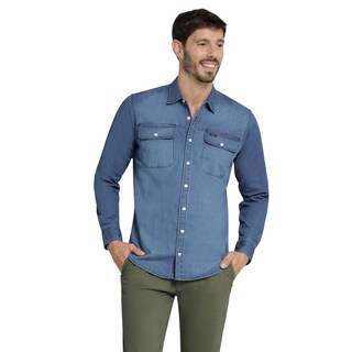 Foto 1 | Foto 1 | Camisa Casual Hombre Lee Slim Fit 185 Azul Marino