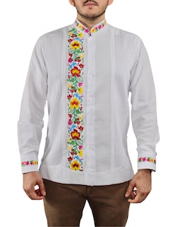 Foto 2 | Foto 2 | Guayabera Teya Artesanal Blanca Manga Larga para Hombre