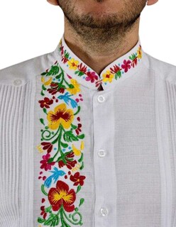 Foto 4 | Foto 4 | Guayabera Teya Artesanal Blanca Manga Larga para Hombre