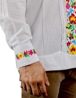 Foto 5 | Foto 5 | Guayabera Teya Artesanal Blanca Manga Larga para Hombre