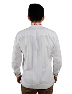 Foto 6 | Foto 6 | Guayabera Teya Artesanal Blanca Manga Larga para Hombre