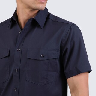 Foto 3 | Foto 3 | Camisa Huggo Valentino Manga Corta Tipo Pescador Azul Marino Hvss115-03