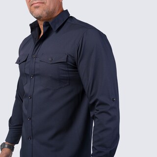 Foto 2 | Foto 2 | Camisa Huggo Valentino Manga Larga Tipo Pescador Azul Marino Hvls114-03