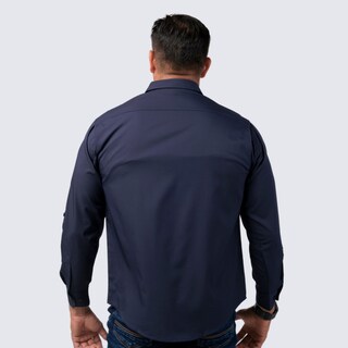 Foto 3 | Foto 3 | Camisa Huggo Valentino Manga Larga Tipo Pescador Azul Marino Hvls114-03