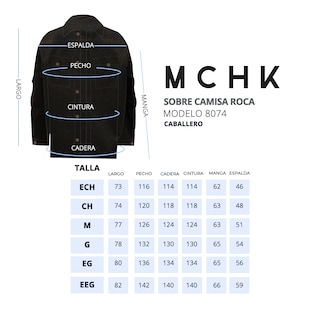 Foto 5 | Foto 5 | Sobrecamisa De Mezclilla Mchk. Bolsillos Al Frente, Caballero, Color Roca. Modelo 8074