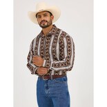 Camisa Vaquera Wrangler Hombre Checotah Regular Manga Larga 909 Cafe
