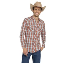 Camisa Vaquera Wrangler Hombre Western Fashion Slim Manga Larga 929 Gris