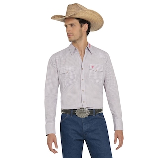 Foto 1 | Foto 1 | Camisa Vaquera Wrangler Hombre Cuernos Chuecos Regular Manga Larga 871 Rojo