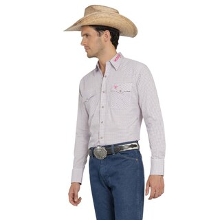 Foto 2 | Foto 2 | Camisa Vaquera Wrangler Hombre Cuernos Chuecos Regular Manga Larga 871 Rojo