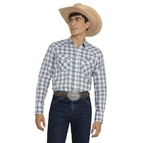 Camisa Vaquera Wrangler Hombre Painted Desert Regular Manga Larga 525 Azul
