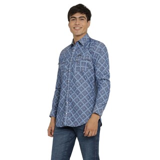 Foto 2 | Foto 2 | Camisa Vaquera Wrangler Hombre Retro Slim Manga Larga 509 Azul Marino