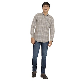 Foto 4 | Foto 4 | Camisa Vaquera Wrangler Hombre 20 Extreme Slim Manga Larga 486 Cafe