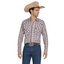 Camisa Vaquera Wrangler Hombre Cuernos Chuecos Regular Manga Larga 950 Vino