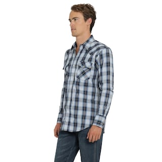 Foto 2 | Foto 2 | Camisa Vaquera Wrangler Hombre Painted Desert Regular Manga Larga 469 Azul Marino