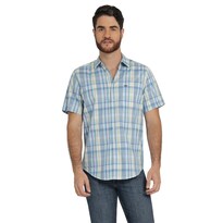 Camisa Lee Hombre Quality Genuine Slim Fit Manga Corta 803 Azul