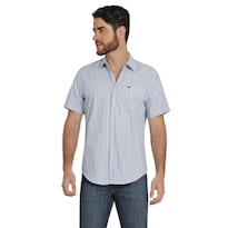 Camisa Lee Hombre Quality Genuine Slim Fit Manga Corta 804 Azul