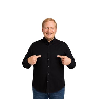 Foto 1 | Foto 1 | Camisa Big Kong Negra Lisa Hombre Grande Formal Manga Larga