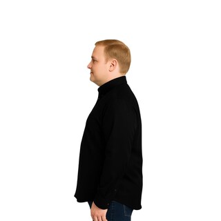 Foto 3 | Foto 3 | Camisa Big Kong Negra Lisa Hombre Grande Formal Manga Larga