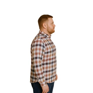 Foto 4 | Foto 4 | Camisa Big Kong Cuadros Rosa Café Hombre Grande Manga Larga