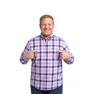 Foto 1 | Foto 1 | Camisa Big Kong Lila Cuadros Morado Hombre Grande Formal