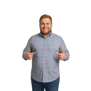 Foto 1 | Foto 1 | Camisa Big Kong Cuadros Azul Marino Hombre Talla Grande