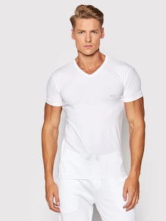 Foto 1 | Foto 1 | Playeras Armani Exchange Camisetas De Hombre Cuello V Color Blanco 2 Pack - Original