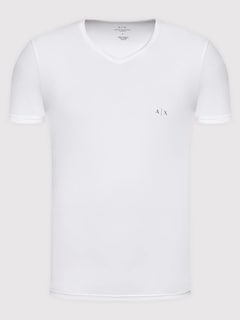Foto 3 | Foto 3 | Playeras Armani Exchange Camisetas De Hombre Cuello V Color Blanco 2 Pack - Original