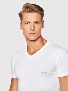 Foto 5 | Foto 5 | Playeras Armani Exchange Camisetas De Hombre Cuello V Color Blanco 2 Pack - Original