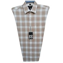 Camisa Dodobypaco Cuadros Beige/caramelo Manga Larga