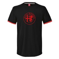 ''alfa Romeo Playera Caballero Algodón Suavizado Logo Frontal & Puños Contraste Estilo Racing ''