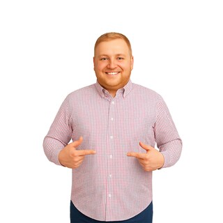 Foto 1 | Foto 1 | Camisa Big Kong Manga Larga Cuadros Rosa Y Azul Talla Grande