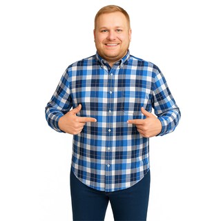 Foto 1 | Foto 1 | Camisa Cuadros Azul Negro Big Kong Tallas Grandes Hombre