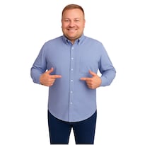 Camisa Tallas Grandes Hombre Big Kong Lisa Lila Manga Larga