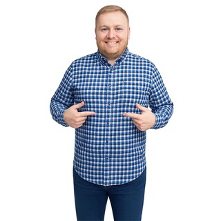 Foto 1 | Foto 1 | Camisa Big Kong Manga Larga Tallas Grandes Cuadros Azul