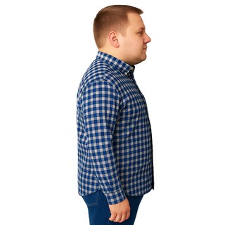 Foto 3 | Foto 3 | Camisa Big Kong Manga Larga Tallas Grandes Cuadros Azul