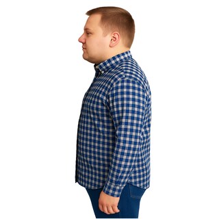 Foto 4 | Foto 4 | Camisa Big Kong Manga Larga Tallas Grandes Cuadros Azul