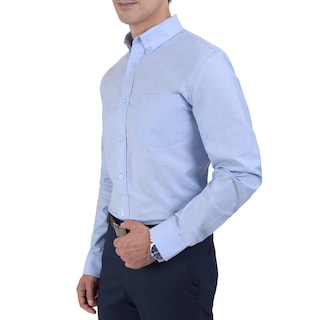 Foto 3 | Foto 3 | Camisa Casual Yale Manga Larga Tela Oxford Regular Fit 3216 Azul Cielo